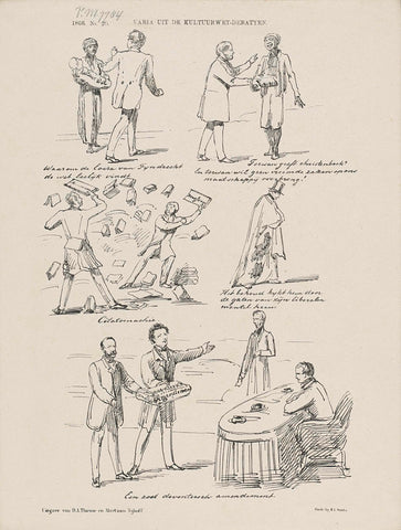 Cartoon on the debates on the culture law, 1866, Johan Michaël Schmidt Crans, 1866 Canvas Print