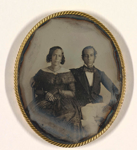 Portrait of a Couple in Suriname, J.L. Riker (possibly), c. 1846 Canvas Print