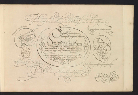 Schrijfvoorbeeld: Fratres, si credimus (...), Simon Frisius, 1616-1617 Canvas Print