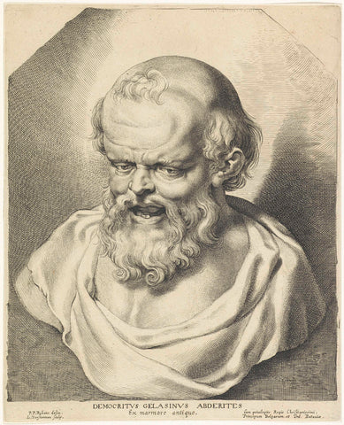 Bust of Democritus, Lucas Vorsterman (I), 1630 - 1638 Canvas Print