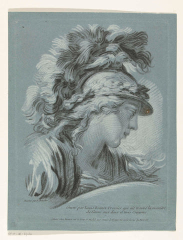 Buste van Minerva, Louis Marin Bonnet, 1757 - before 1763 Canvas Print