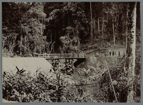 Completed wooden bridge, anonymous, 1903 - 1913 Canvas Print