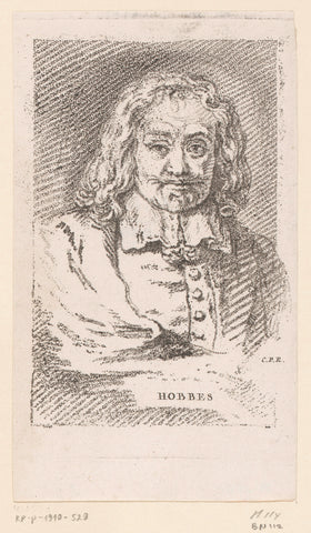 Portret van Thomas Hobbes, Jean Charles François (attributed to), 1760 - 1769 Canvas Print