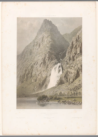 View of the waterfall of Pissevache, Eugène Cicéri, 1859 Canvas Print