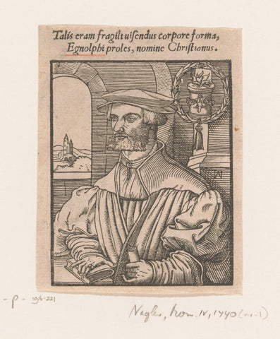 Portrait of Christian Egenollf, Monogrammist M (Germany), anonymous, 1512 - 1555 Canvas Print