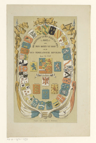 Family coats of arms and banners, Willem Bernardus IJzerdraat, 1862 Canvas Print