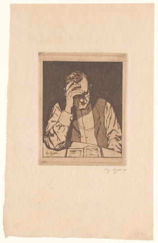 Reading man, Eugène Bejot, 1891 Canvas Print