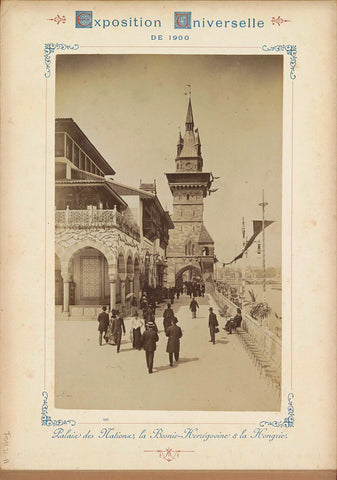 Pavilion of Bosnia-Herzegovina (in front) and Hungary on the Rue des Nations in Paris, Neurdein Frères, 1900 Canvas Print