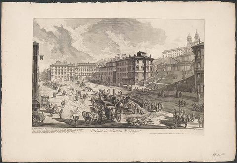 Piazza di Spagna te Rome, Giovanni Battista Piranesi, 1748-1778 Canvas Print