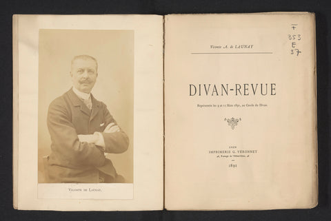 Divan-revue represented on 9 and 11 March 1891, at the Cercle du Divan, Alphonse de Launay, 1891 Canvas Print