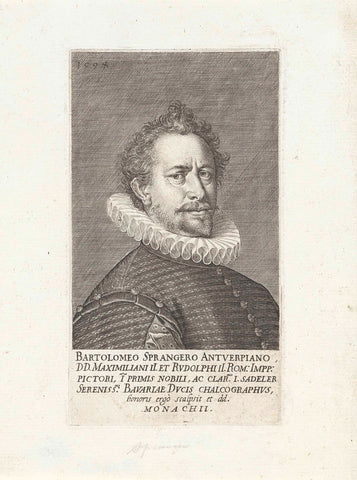 Portrait of Bartholomew Spranger, Johann Sadeler (I), 1594 Canvas Print