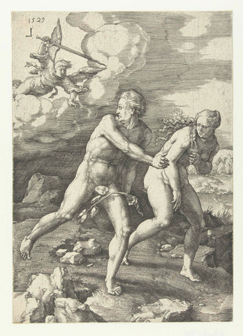 Expulsion from Paradise, Lucas van Leyden, 1529 Canvas Print