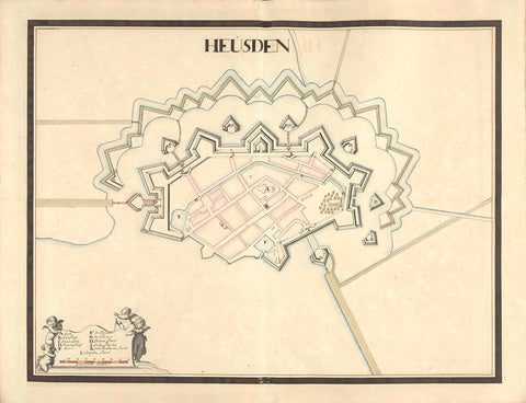 Map of Heusden, c. 1701-1715, Samuel Du Ry de Champdoré, 1701 - 1715 Canvas Print