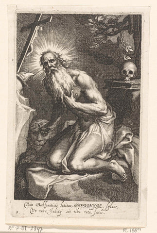 Saint Jerome of Bethlehem as hermit, Boetius Adamsz. Bolswert, 1590 – 1612 Canvas Print