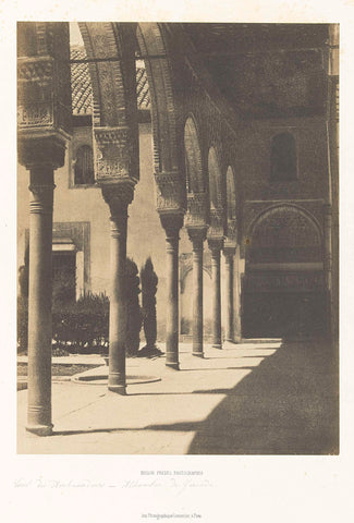 Patio de los Arrayanes in het Alhambra te Granada, Paul Marès (attributed to), 1853 Canvas Print