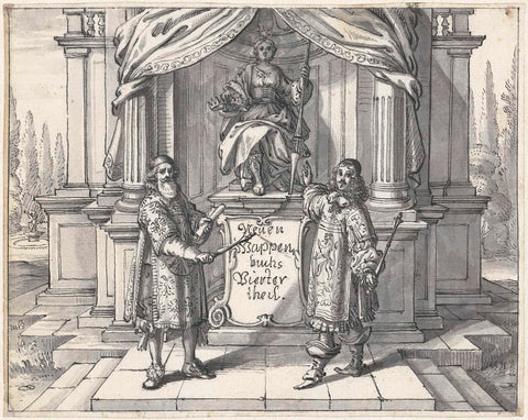 Design for the frontispiece of Dess neuen Teutschen Wappenbuchs Vierter Teil, Michael Heer (attributed to), 1650 - c. 1657 Canvas Print