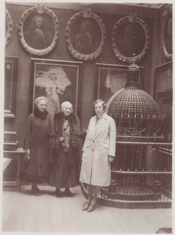 Three ladies pose in the eastern courtyard in 1930, 1930 Canvas Print