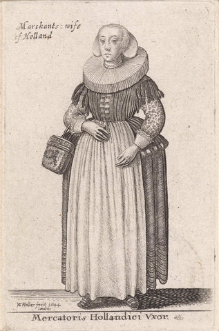 Mercatoris Hollandici Vxor / Merchants wife of Holland, Wenceslaus Hollar, 1644 Canvas Print