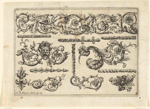 Thirteen motifs, Anthonie de Winter, c. 1690 - c. 1700 Canvas Print