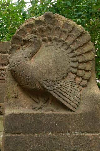 Detail of a garden bench with a turkey, 2003 Canvas Print