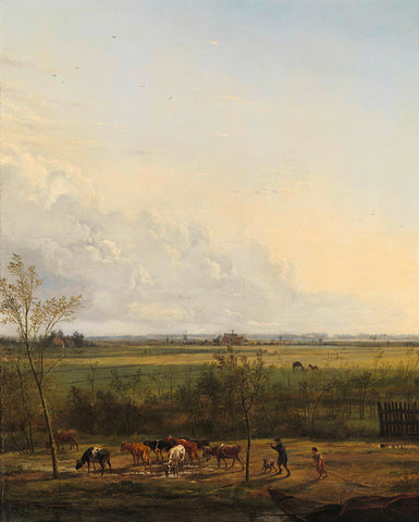 Distant View of the Meadows at ’s-Graveland, Pieter Gerardus van Os, 1817 Canvas Print