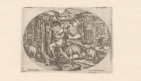 November, Etienne Delaune, 1568 Canvas Print