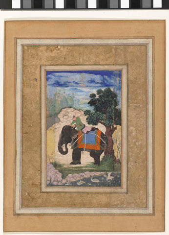 Elephant and rider, Keshavdas (possibly), c. 1580 - c. 1590 Canvas Print