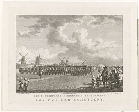 Oefening van het Amsterdamse exercitiegenootschap Tot Nut der Schuttery, 1786, Noach van der Meer (II), 1786 Canvas Print