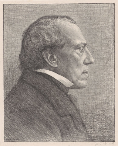 Portrait of David van der Kellen, Johan Henri Gustaaf Cohen Gosschalk, 1911 Canvas Print