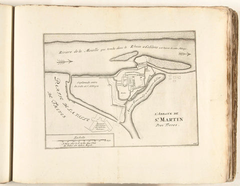 Map of the Abbey of St. Martin near Trier, c. 1702, anonymous, 1702 - 1703 Canvas Print