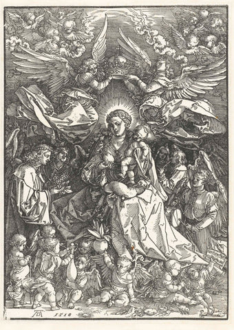 Maria als koningin der engelen, Albrecht Dürer, 1518 Canvas Print