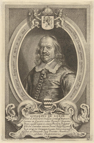 Portrait of Godard van Reede van Nederhorst, Cornelis Galle (II), 1648 Canvas Print