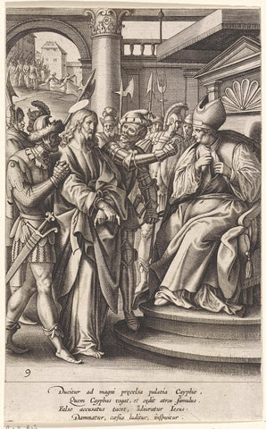 Christ for Caiaphas, Antonie Wierix (II), 1583 - 1587 Canvas Print