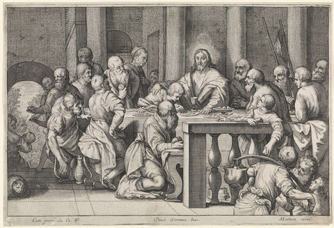 Last Supper, Jacob Matham (workshop of), 1601 - 1605 Canvas Print