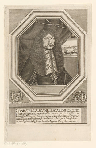 Portrait of Conrad Ascanius von Marenholtz, Matthias van Sommer, 1643 - 1672 Canvas Print