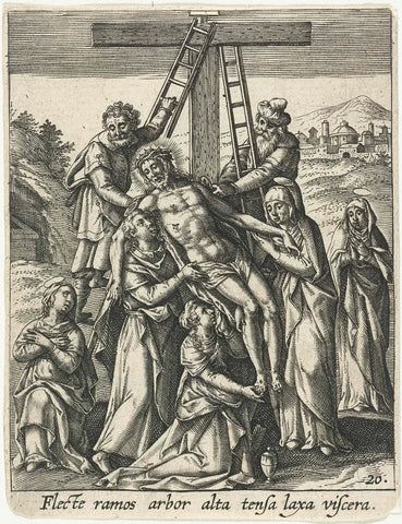 Descent from the Cross, Adriaen Collaert, 1570- 1618 Canvas Print