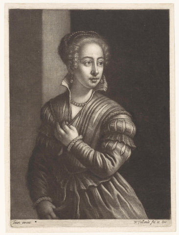 Woman in Venetian dress, Wallerant Vaillant, 1658 - 1677 Canvas Print