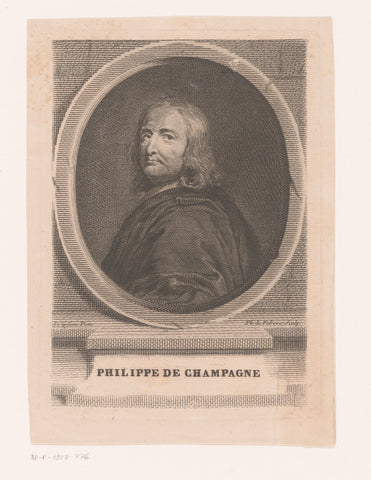 Portrait of Philippe de Champaigne, Philippe Le Fevre, 1755 Canvas Print