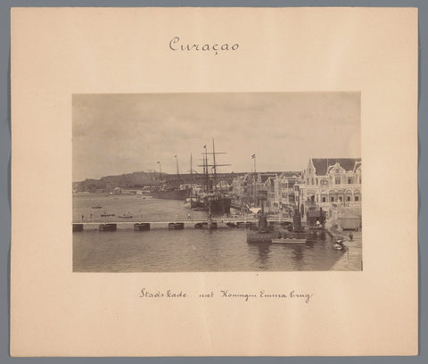 Curaçao / Stadskade with Koningin Emma bridge, anonymous, 1900 - 1905 Canvas Print