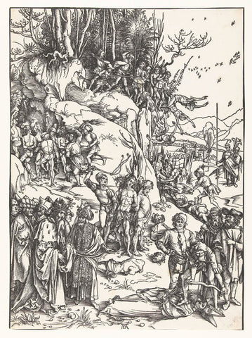 The Martyrdom of the Ten Thousand, Albrecht Dürer, 1494 - 1498 Canvas Print