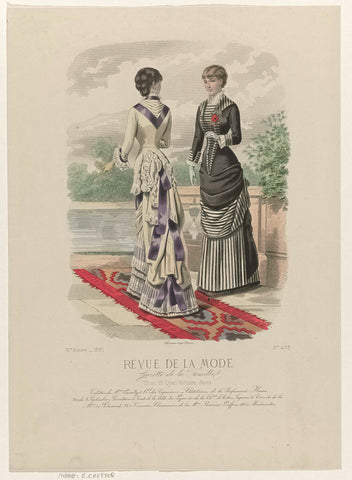 Revue de la Mode, Gazette de la Famille, dimanche 17 juillet 1881, 10e année, No. 498: Toilettes de Mme Cavally (...), E. Cheffer, 1881 Canvas Print