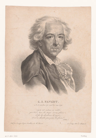 Portrait of Charles-Simon Favart, Paul Jourdy, c. 1830 Canvas Print