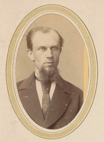 Portrait of a man with a beard and a tie, Johan Christiaan Reesinck, 1866 - c. 1900 Canvas Print