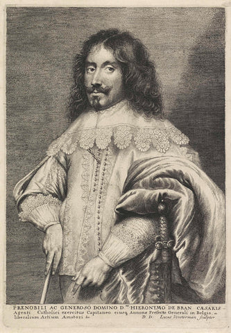 Portret van Jeronimo de Bran, Lucas Vorsterman (I), 1619 - 1675 Canvas Print