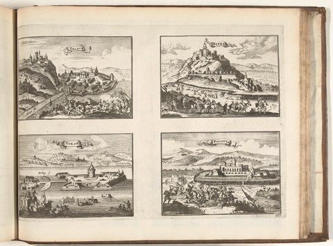 Views of Erlauw, Nitrac, Tokay and Palotta, 1726, anonymous, 1726 Canvas Print