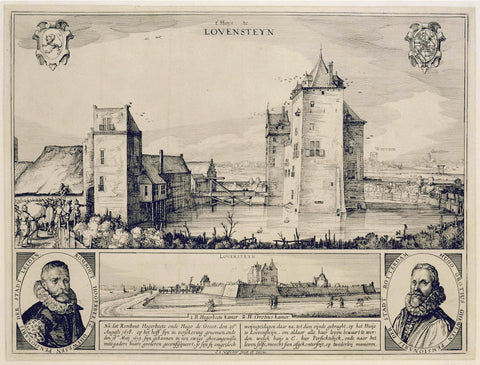 Slot Loevestein where Rombout Hogerbeets and Hugo de Groot were imprisoned, 1619, Claes Jansz. Visscher (II), 1619 Canvas Print