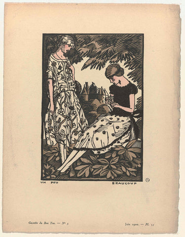 Gazette du Bon Ton, 1920 - No. 5, Pl. 34 : Un peu beaucoup, Fernand Siméon, 1920 Canvas Print