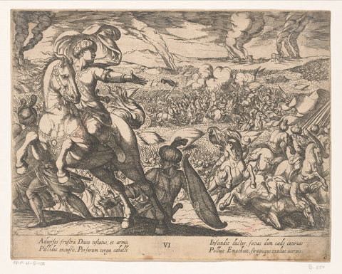 Darius flees from the battlefield, Antonio Tempesta, 1608 Canvas Print