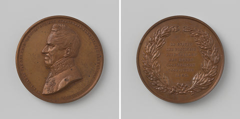 Johan Adriaan, baron van der Heim van Duijvendijke, medal by the States of South Holland to their former chairman rejoiced, David van der Kellen (1804-1879), 1862 Canvas Print