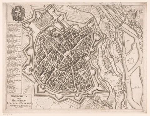 Map of Munich, Wenceslaus Hollar, 1729 - 1733 Canvas Print